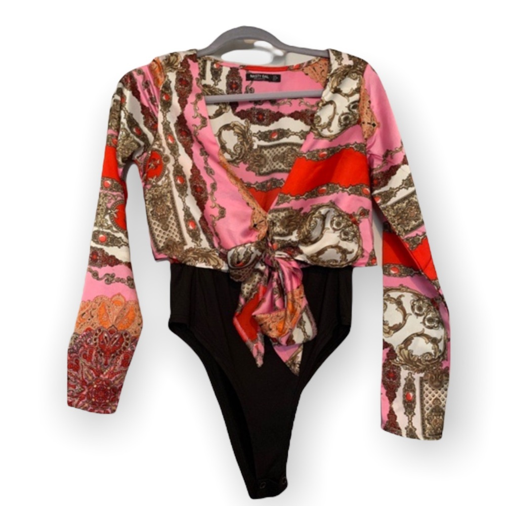 Nasty Gal Bandana Long Sleeved Bodysuit
